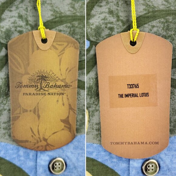 Tommy Bahama Silk Camp Shirt Hawaiian Imperial Lotus Floral Men XL NWT - Picture 4 of 10